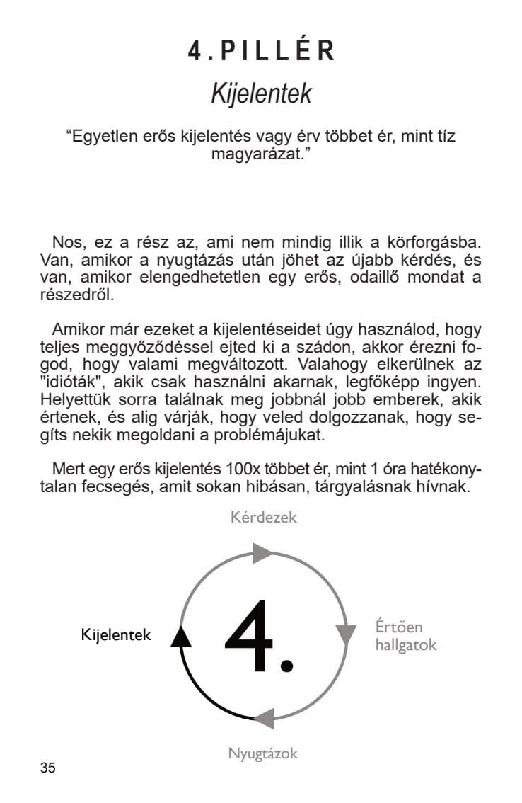 3. pillér: Nyugtázok, mintaoldal a Játszd a sales-t! című könyvből